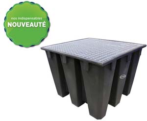 BAC DE RETENTION IBC 1100L AVEC CAILLEBOTIS GALVA